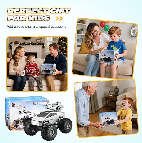 Miniatura 7 de Camión Cyber RC, auto de control remoto anfibio 116, camión monstruo RC impermeable con control remoto de 2.4 GHz, vehículo RC todoterreno 4WD con