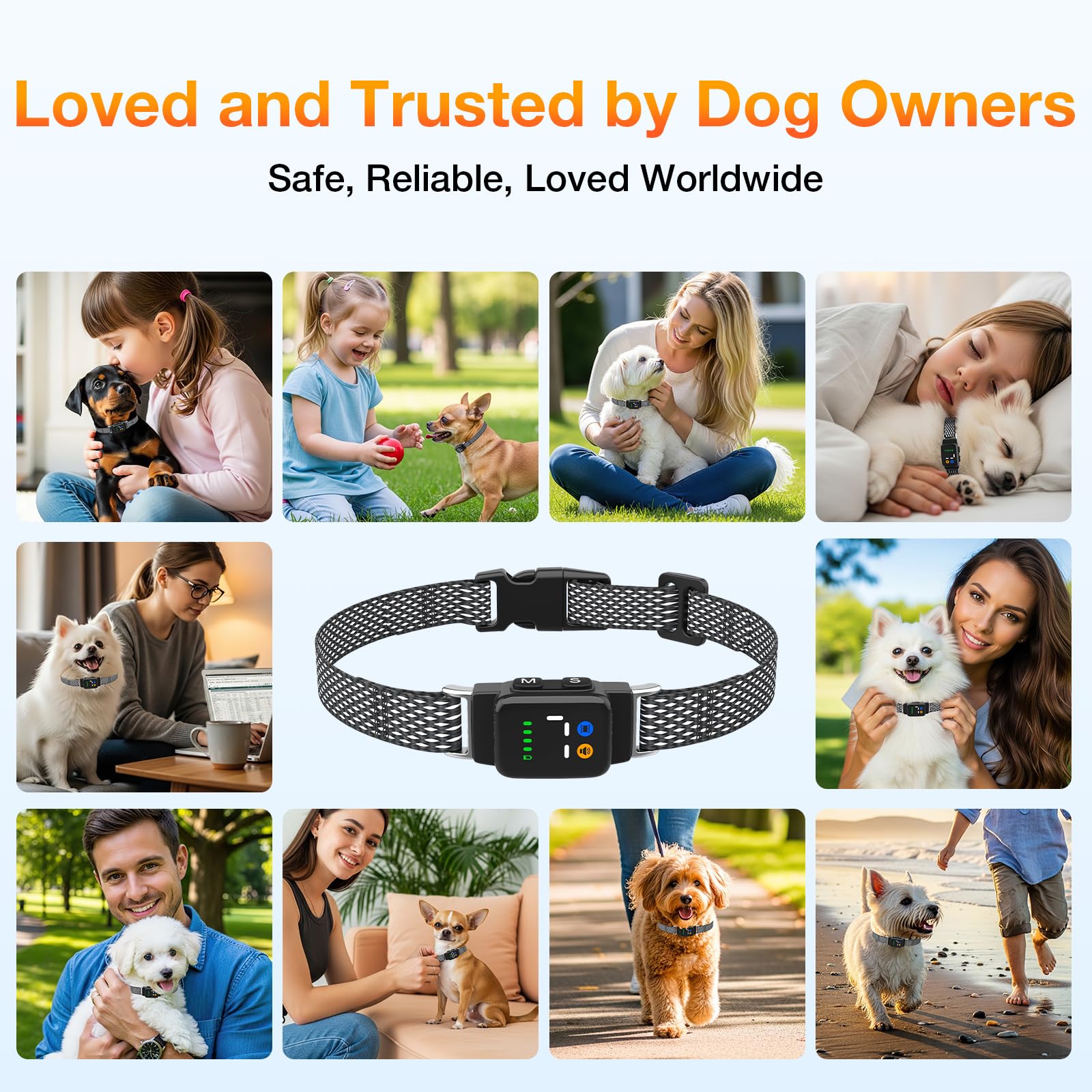 Collares antiladridos para perros pequeños, collar de ladridos ultra delgado y ligero con 3 modos de trabajo, 7 sensibilidad, impermeable IP67, collar para perros pequeños y medianos