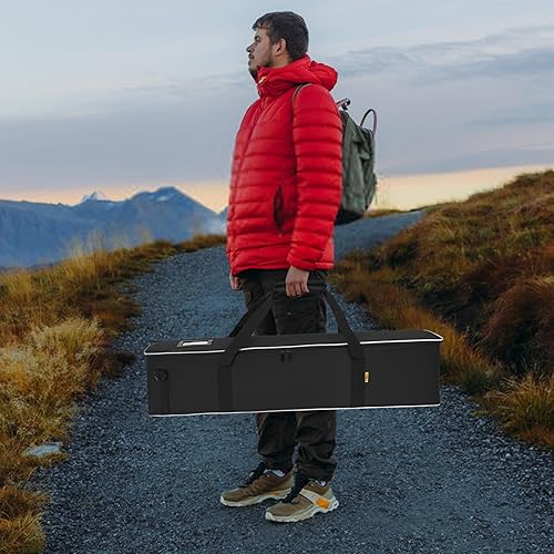 Miniatura 7 de Bolsa de trípode multifuncional de 32 x 7 x 7 pulgadas  31.9 x 7.1 x 7.1 in resistente trípode con asa para luces, altavoces, cámaras, plumas,