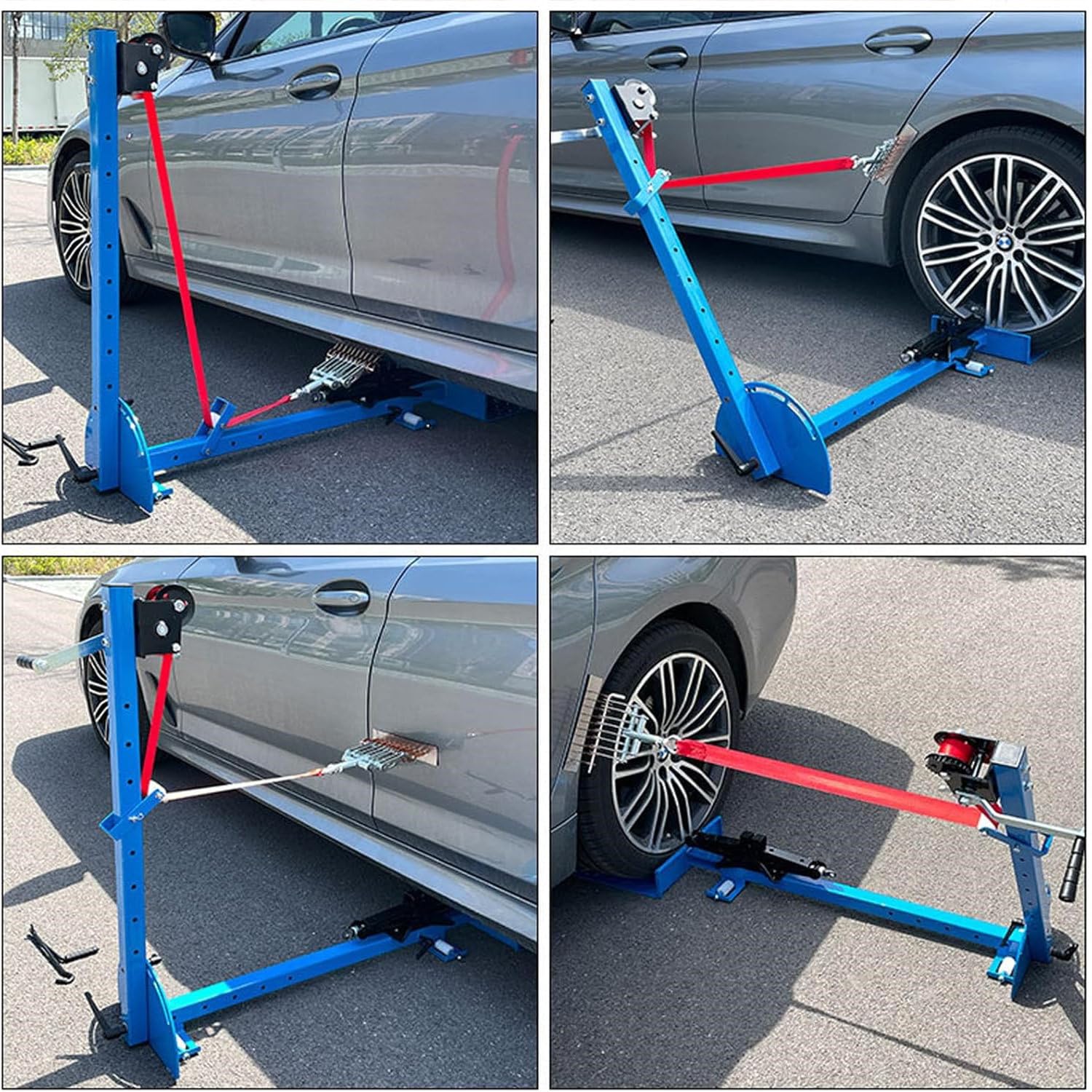 Kit di riparazione per ammaccature automobilistiche con sistema di trazione ad alta potenza e leva per il restauro professionale della carrozzeria
