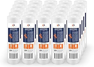 Aquaboon 5 Micron 10" x 2.5" Grooved Sediment Water Filter Replacement Cartridge for Any 10 inch RO Unit, Whole House Sediment Filtration, Compatible with P5, AP110, WFPFC5002, CFS110, RS14, 25-Pack