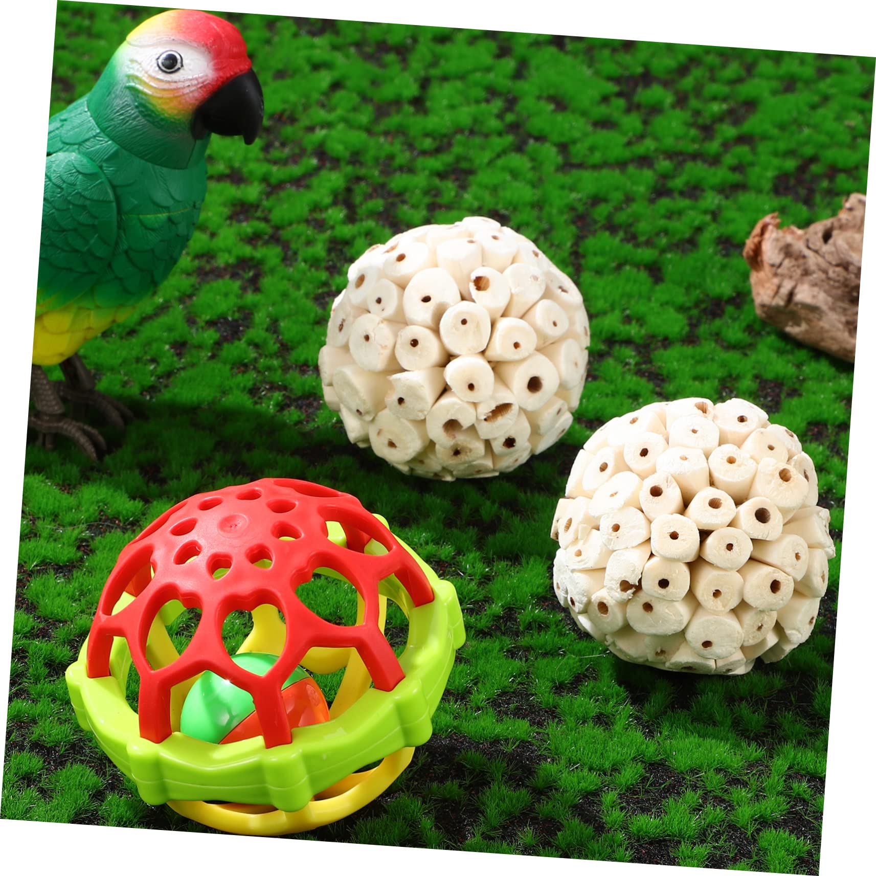 Toddmomy 15piezas De Juguete para Aves Juguetes De Masticación para Periquitos y Accesorios para Jaula De Natural y Goma Diversión y Enriquecimiento para Aves Pequeñas