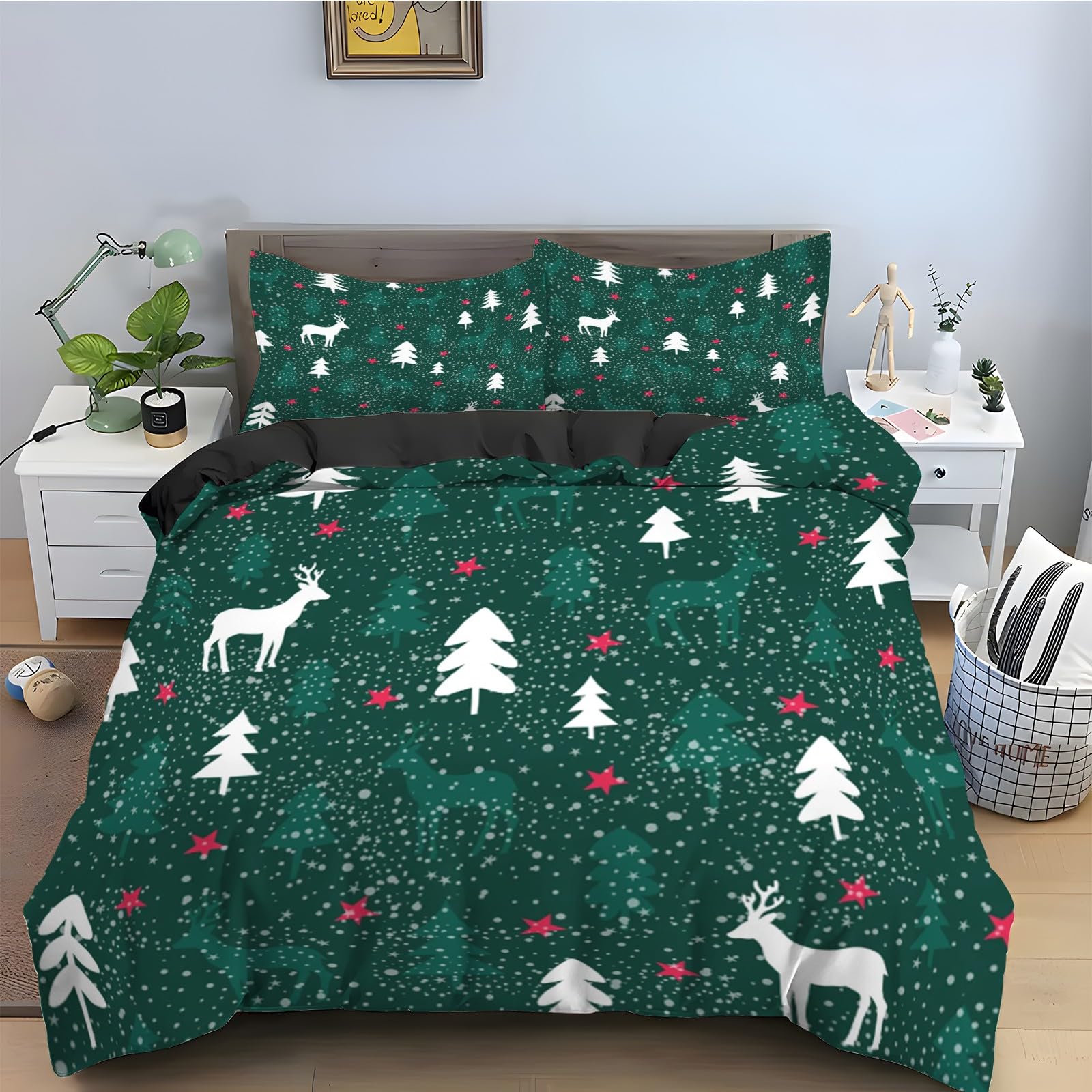 Housse de couette 220x240 wapiti et ses deux taies d'oreiller douces