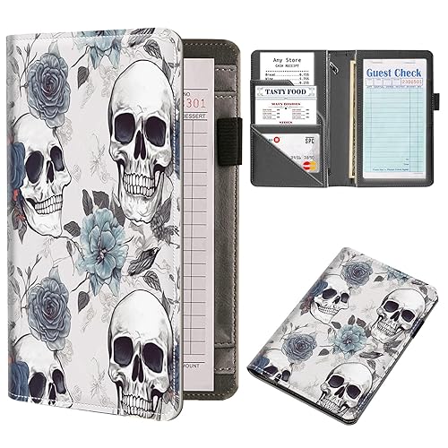 Vista 108 de Organizador de libro de servidor, libros de servidor de mariposa azul intermitente para camarera, organizador de libro de camarera de cuero Mariposa