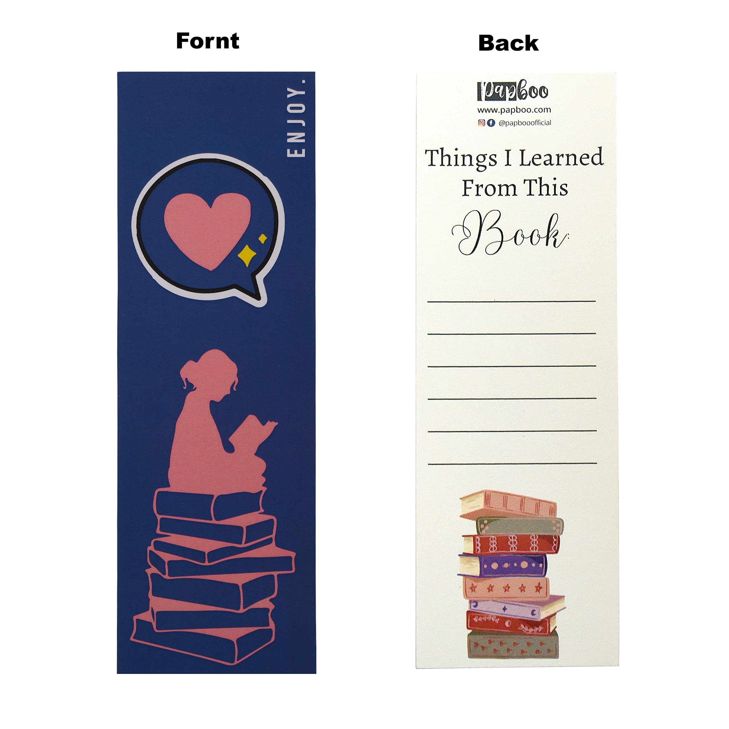 Papboo Designer Bookmarks Set of 10, Design- 2 - Specially Designed for Book, Artcard, Matte Finished,NO Repeat Designs, Multi-Color Bookmark (6 * 2 inches) 1