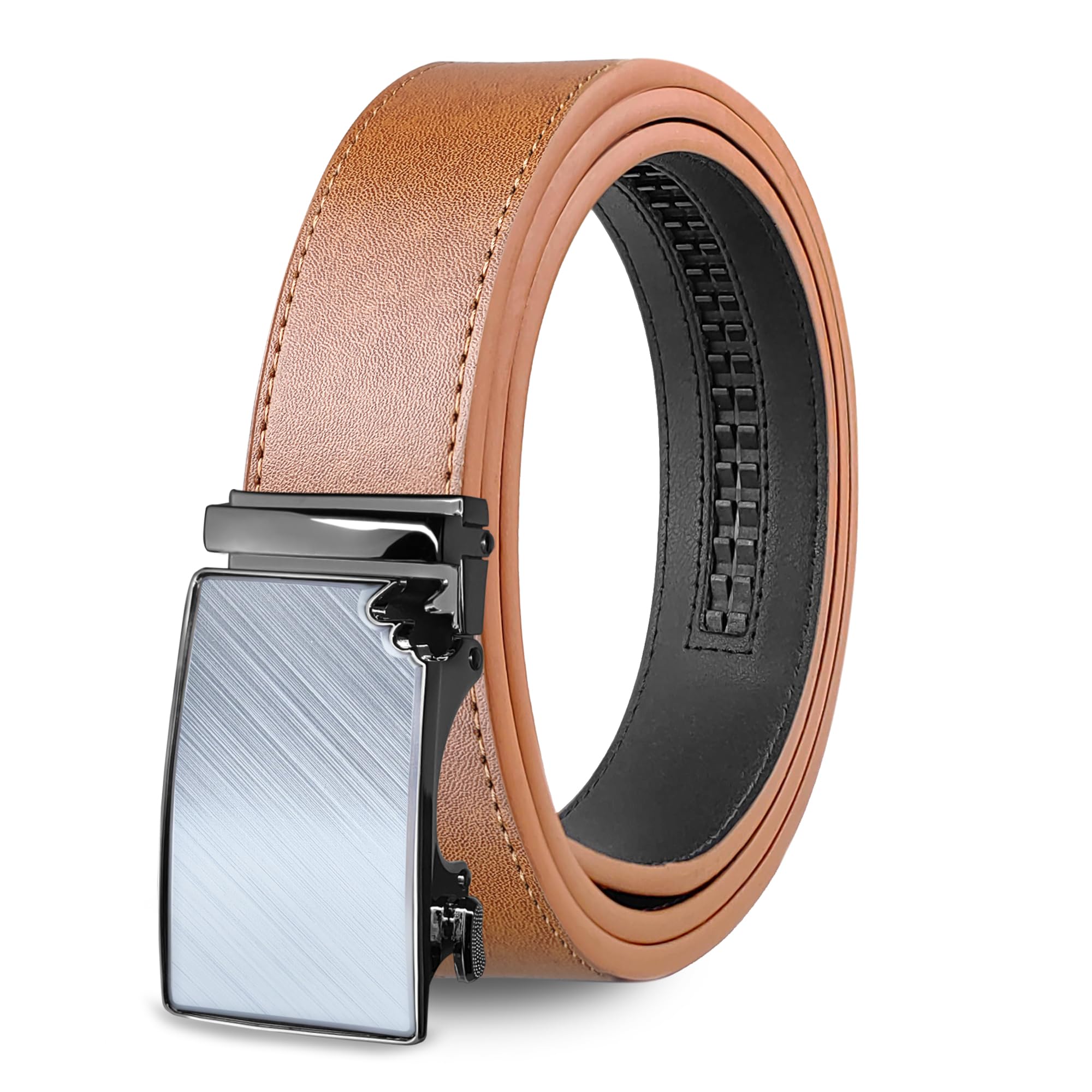 Coipdfty Men's Belts Leather Ratchet Dress Belts for Men Adjustable Belt for Casual Jeans