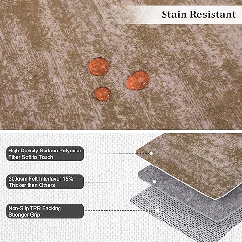 Miniatura 47 de Alfombra lavable contemporánea de 5 x 7 pies, alfombra de área grande para dormitorio, alfombra moderna, antideslizante, resistente a las manchas