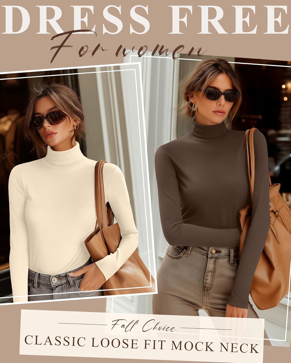 Neer 5 Pack Women's Turtleneck Long Sleeve Tops Basic Thermal Cotton Underwear Base Layer Fall Winter Shirts Multipack - Image 4