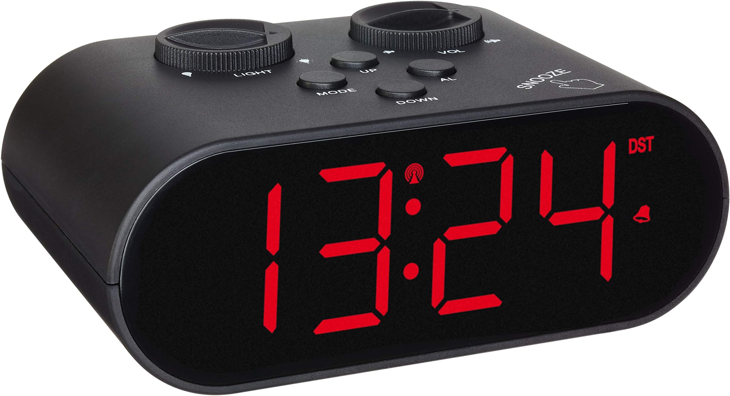 TFA Dostmann 60.2551.01 Wekker Zendergestuurd Zwart Alarmtijden 1 USB Aansluiting Groot Display 1856298