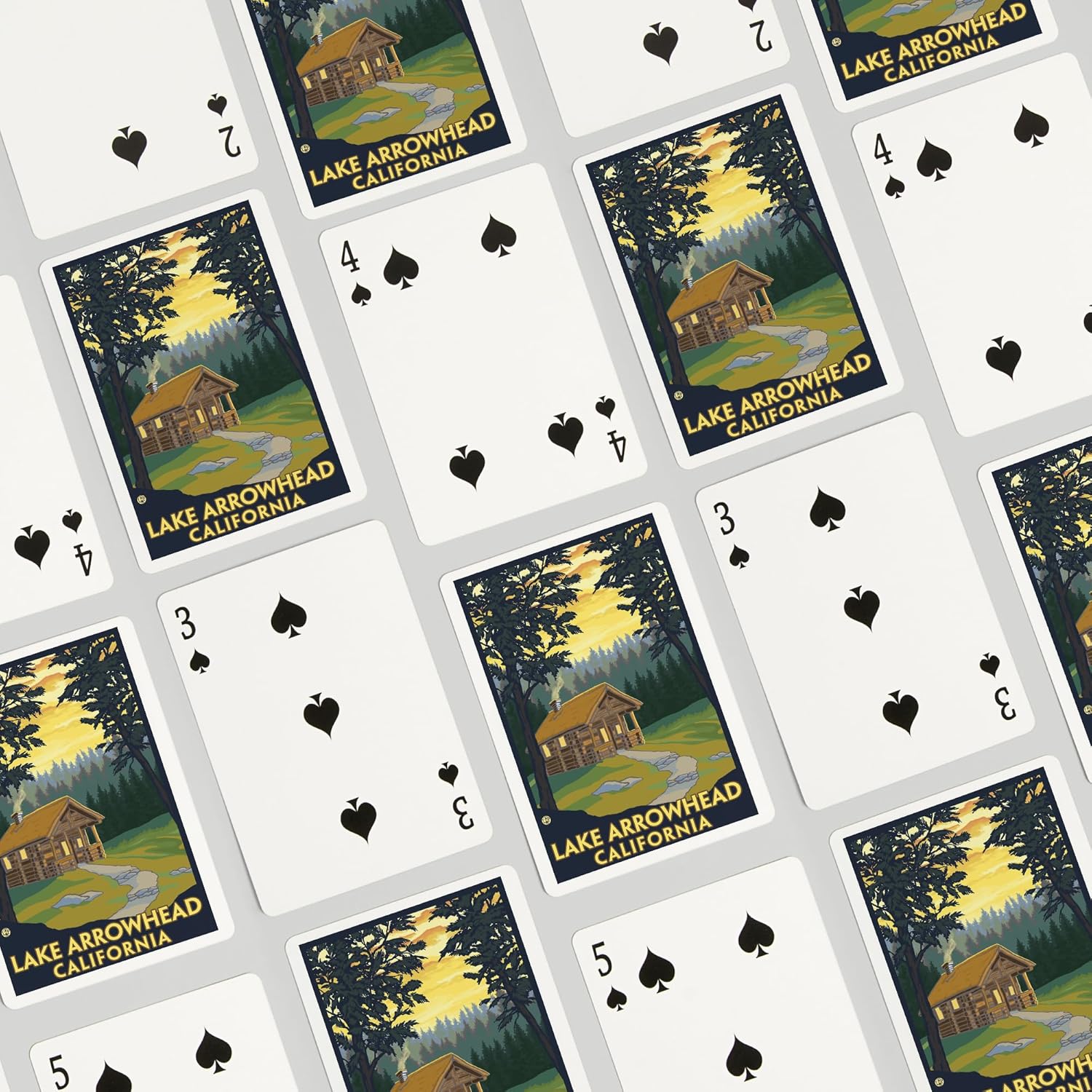 Lantern Press Lake Arrowhead, California, Cabin in The Woods, 52 Playing Cards for Adults, Poker Size Card Deck
