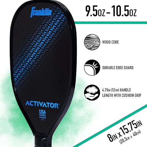 Miniatura 5 de Franklin Sports Juego de palas y pelotas de pickleball – Raquetas de madera de pickleball + bolas de pickleball – Activador – Aprobado por
