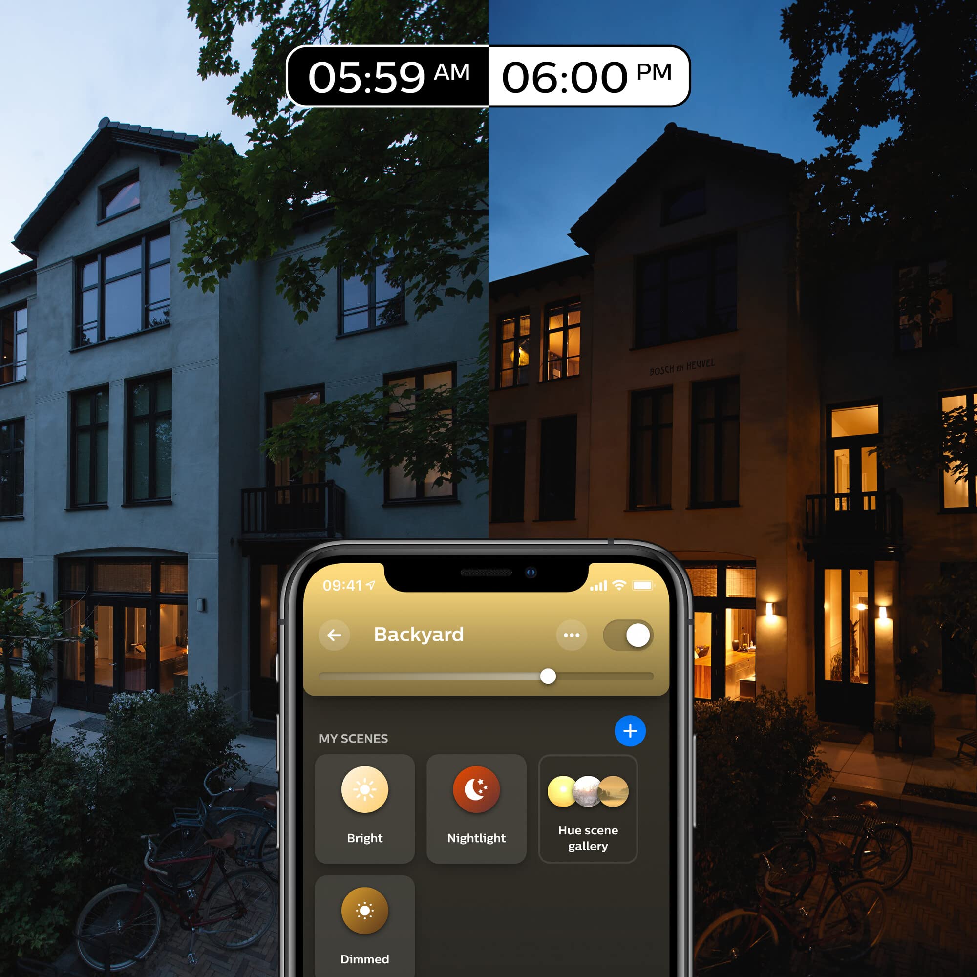 Philips Hue White Inara Wandleuchte Outdoor schwarz 550lm, warmweißes Licht, dimmbar, steuerbar via App, kompatibel mit Amazon Alexa (Echo, Echo Dot)