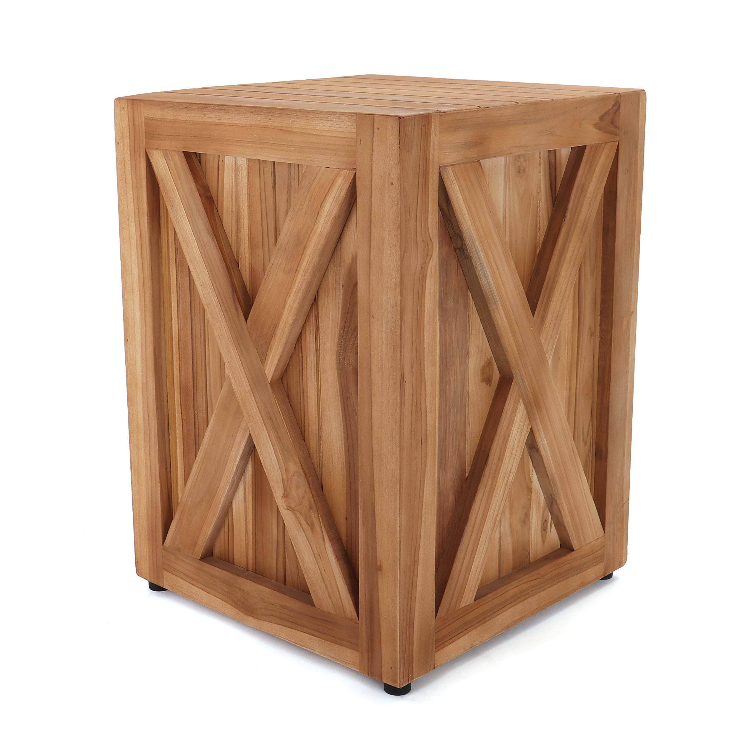 Buy Belari Teak Garden Stool Farmhouse End Table Barn Door Wooden