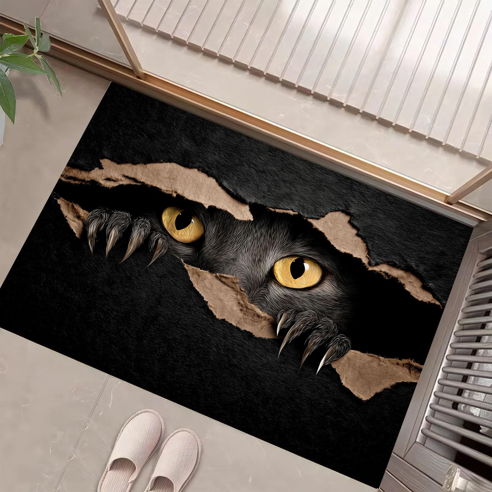 Tapis interieur pour entrees et couloirs au design chat 60x90cm