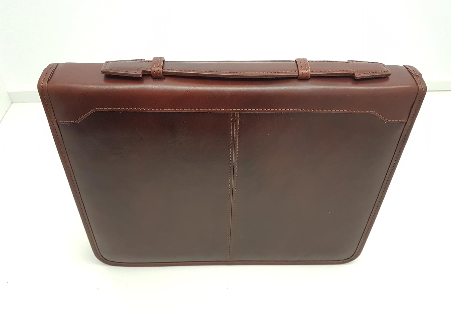 Noda Executive Leather Padfolio Professional Business Portfolio w/Zippered Closure | Resume, Document, Notepad, Tablet, Writing Pad Organizer | Men, Women (Brown)