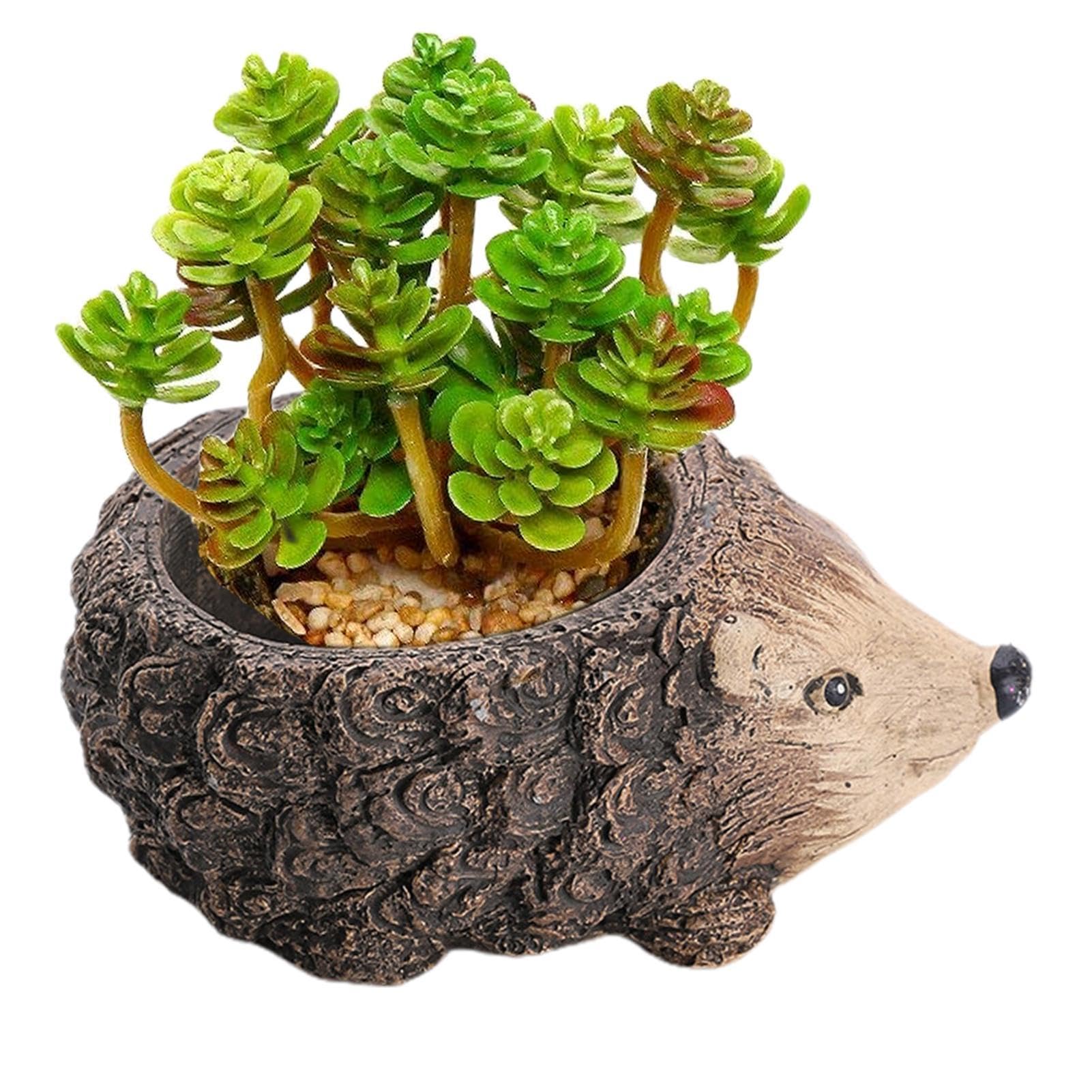 Aznever Hedgehog Turtle Planter | Cute Flower Pots, Creative Turtle Frog Planter - Cement Flowerpot, Garden Pots, Turtle Decorations For Indoor Outdoor