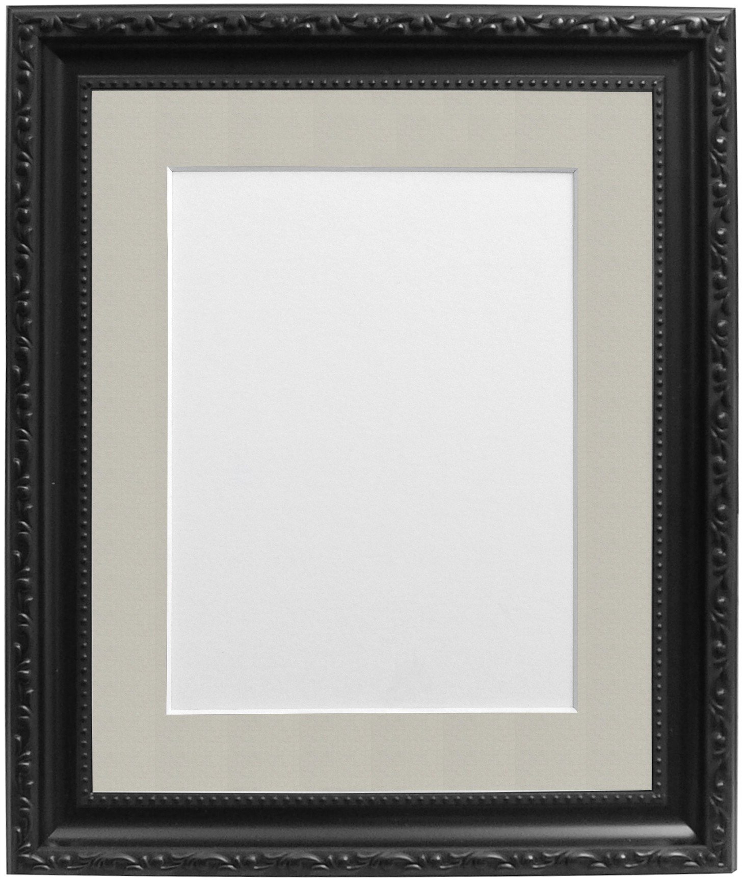 FRAMES BY POST 30mm Black Photo Picture Poster Frame with Light Grey Mount 20" x 20" For Pic Size 40 x 40cm (Plastic Glass) โ image 1
