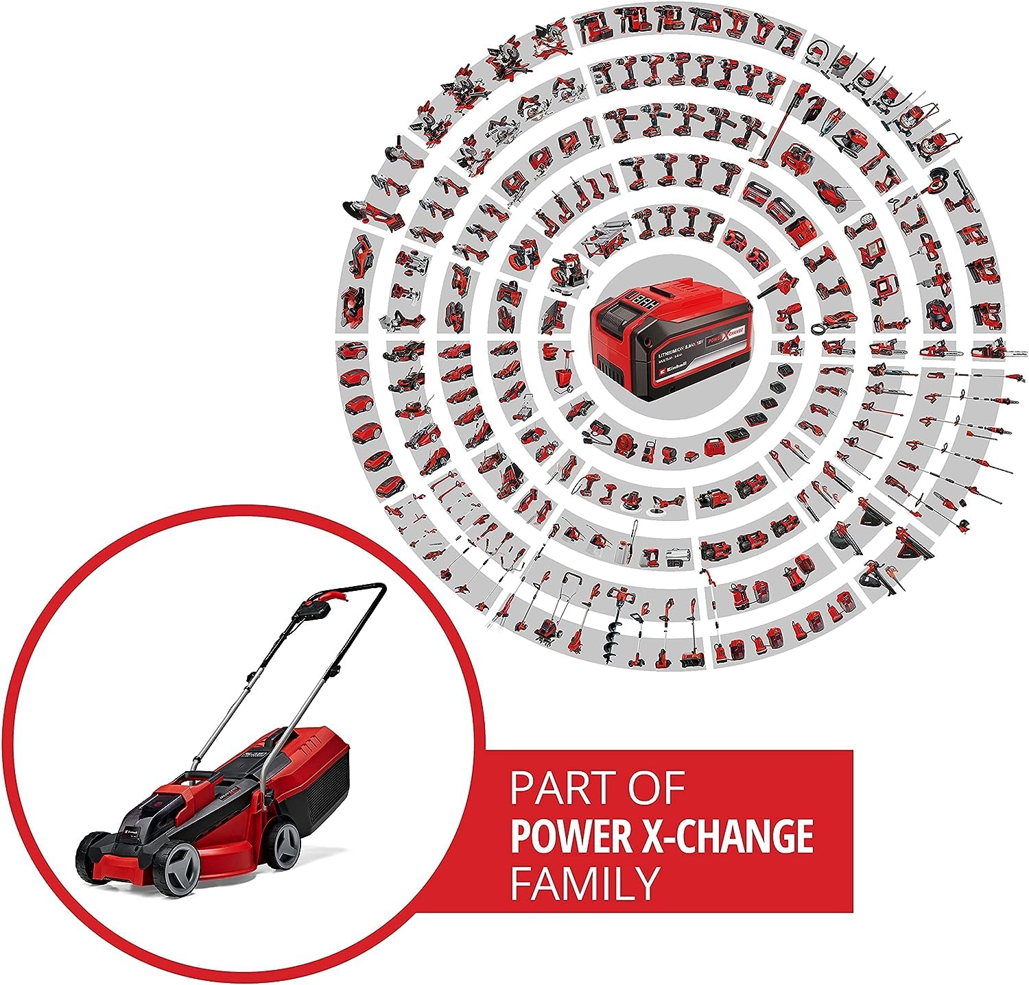 Einhell City Akku-Rasenmäher GE-cm 18/30 Li Kit Power X-Change (18 V, 30 cm Schnittbreite, bis 150 m², Brushless, 25L Fangkorb, 30-70 mm Schnitthöhe, inkl. 3,0 Ah Akku + Ladegerät)