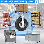 10 Inch Pneumatic Caster Wheels Set of 4 (2 Swivel/2 Rigid), Heavy Duty Silent Industrial Casters, Tolerable 1300 LBS, Rubber Swivel Wheels for Workbench, Cart, Trolley, Wagon and Shelves