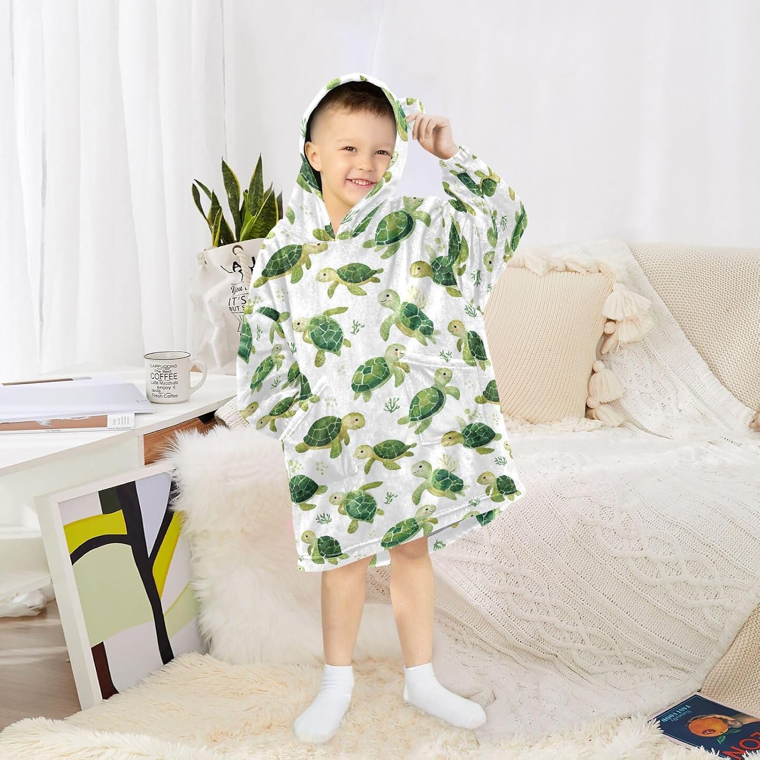 Kids Wearable Blanket Hoodie Boys Girls