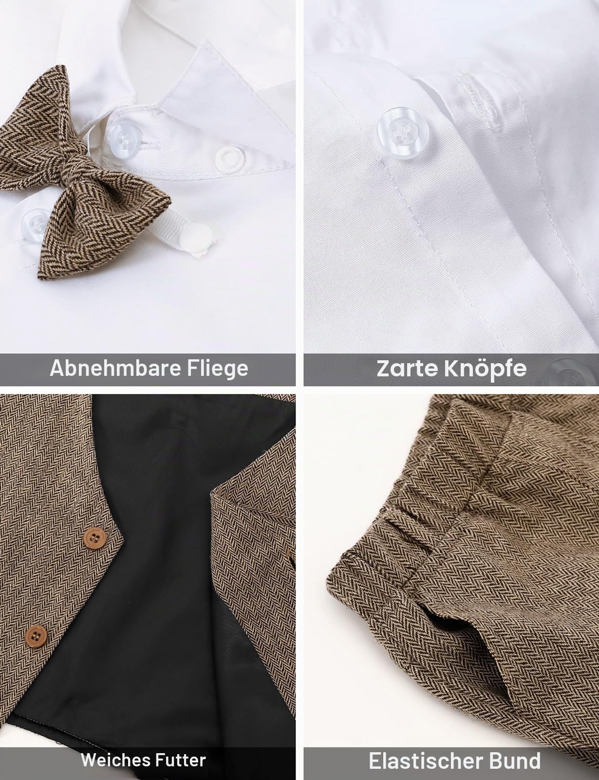 mintgreen Baby Anzug Junge, Kleinkind Weihnachten Outfit Gentleman Lange Ärmel Kleiderset Hemd + Weste + Hose, 1-4 Jahre