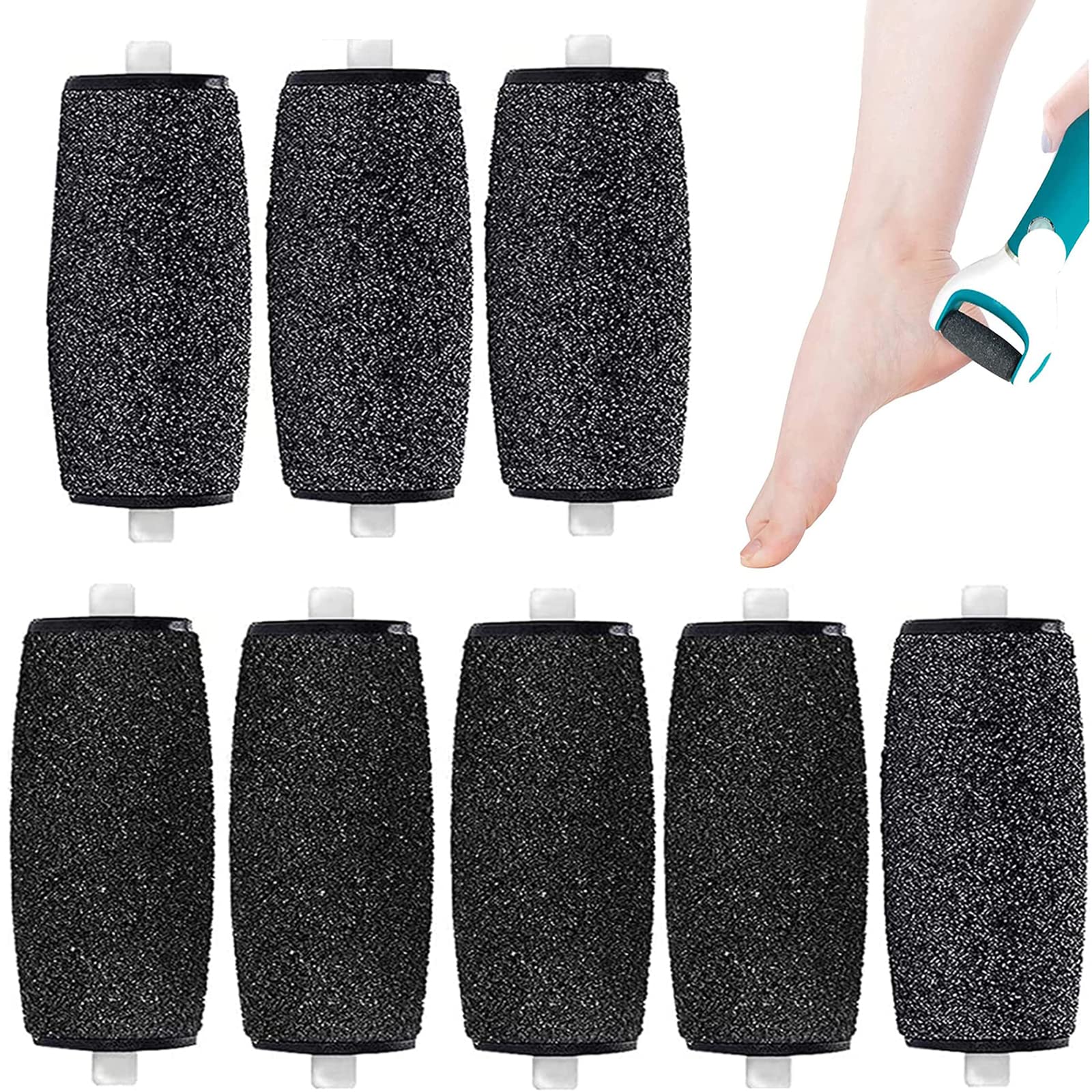 AOYU 8PCS Replacement Rollers Heads Refills for Scholl Velvet Smooth Electric Fo