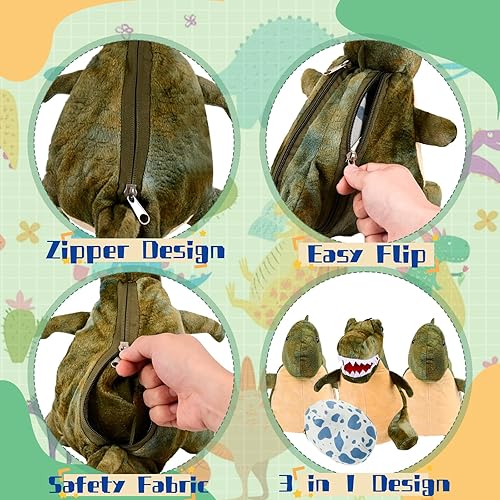 Miniatura 3 de Animal de peluche de dinosaurio, con tres capas de huevos de dinosaurio para decoraciones de Pascua, juguetes de dinosaurio reversibles para niños,