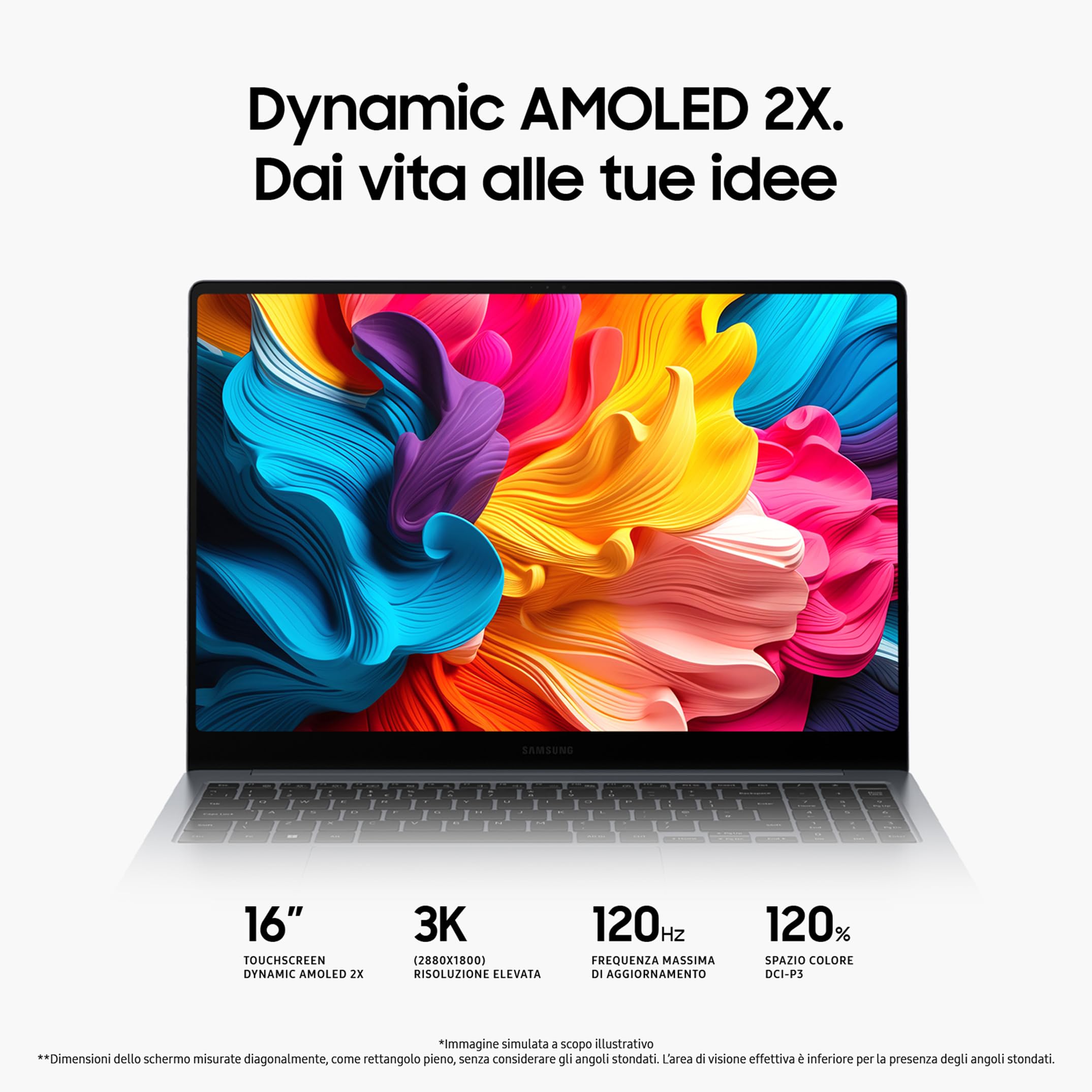 Samsung Galaxy Book4 Pro Laptop, 16", Intel Core Ultra 7, 16GB, 1TB, Moonstone Grey [Versione italiana]