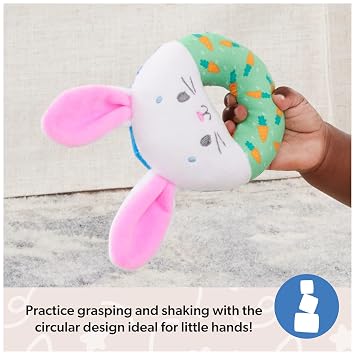Ms. Rachel Hop Little Bunnies Rattle with Plush Bunny & Teething Ring