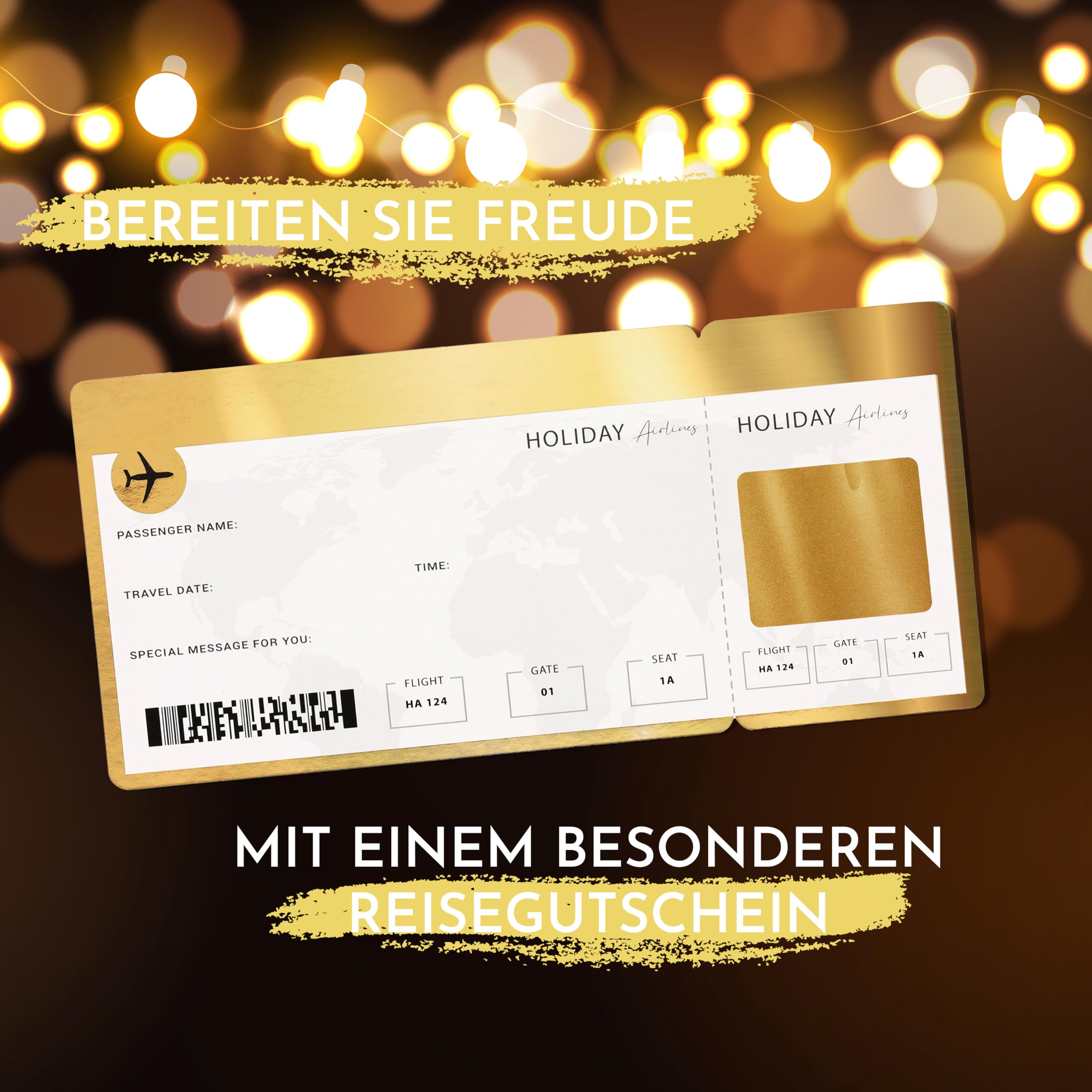CraftWerk Biglietto aereo con superficie da grattare – Passaporto imbarco regalo personalizzato per donne