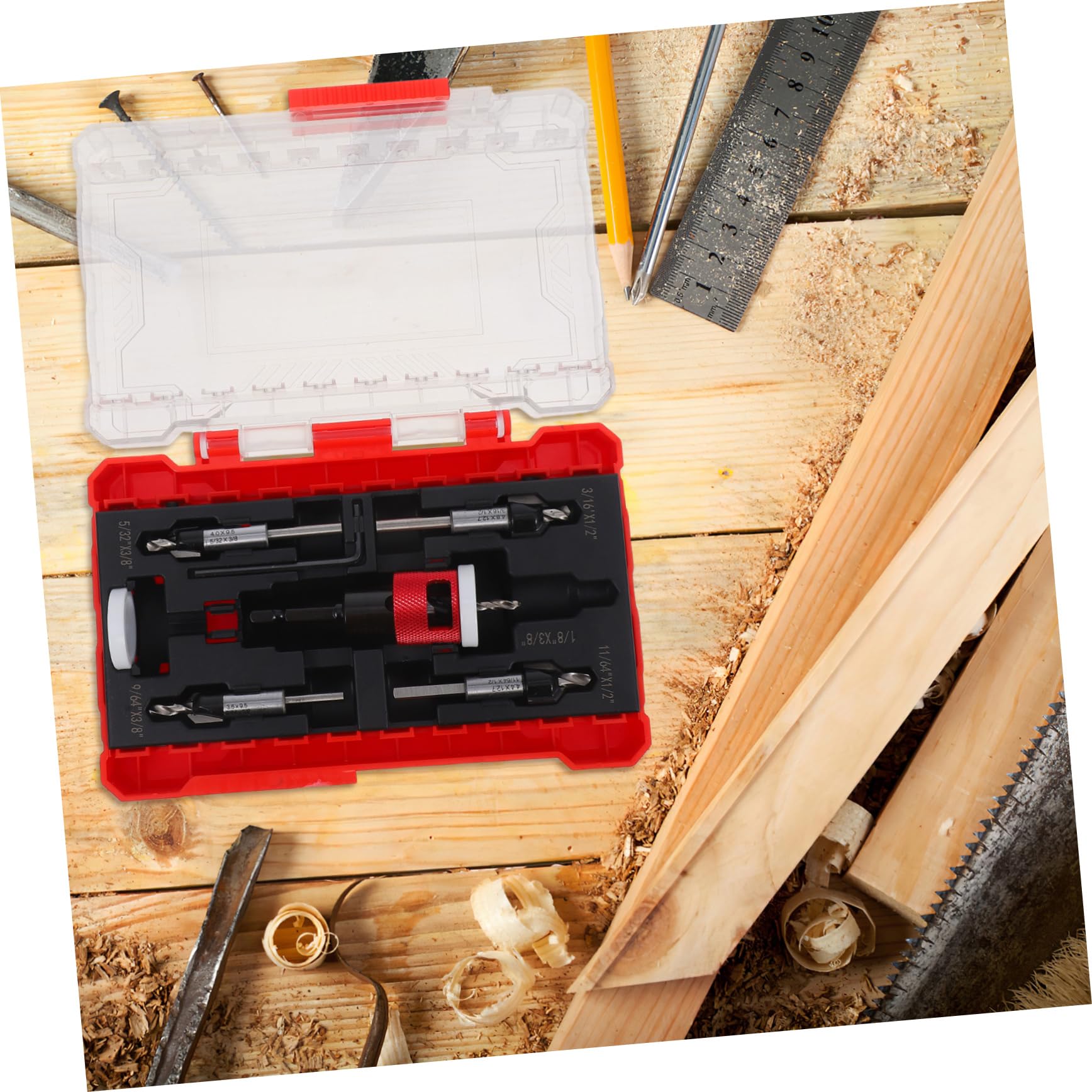 Set de Forets à Fraiser avec Butée de Profondeur pour Bois, 1 Lot