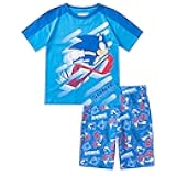Sonic the Hedgehog Boys Short Sleeve T-Shirt and Shorts 2 Piece Set For Toddler to Big Kids