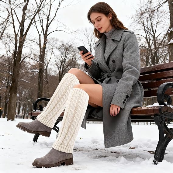 2 Pairs of Women's Leg Warmers Women's Long Leg Warmers Women Knee High Legwarmers Girls' Winter Leg Warmers Knitted Legwarmers for Winter Warmers Leg Warmers Knee Socks