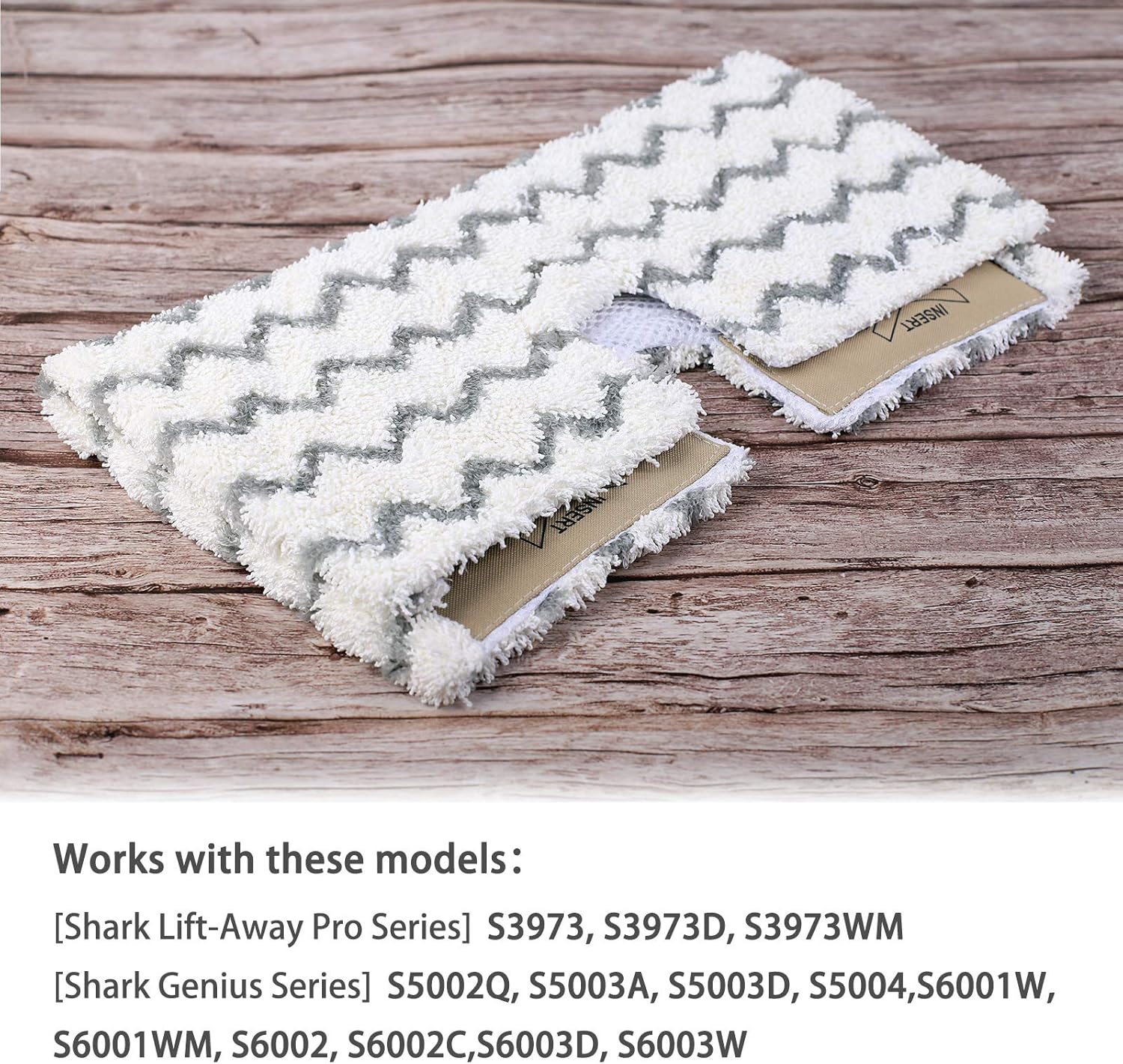 Flammi Steam Mop Pad for Shark Genius Lift-Away Pro S5003D S5002Q S5003A S6001W S6001WM S6002 S6002C S6003D S6003 S3973 S3973D S3973WM Washable Steam Mop Replacement Mop Cloth, 4 Pack