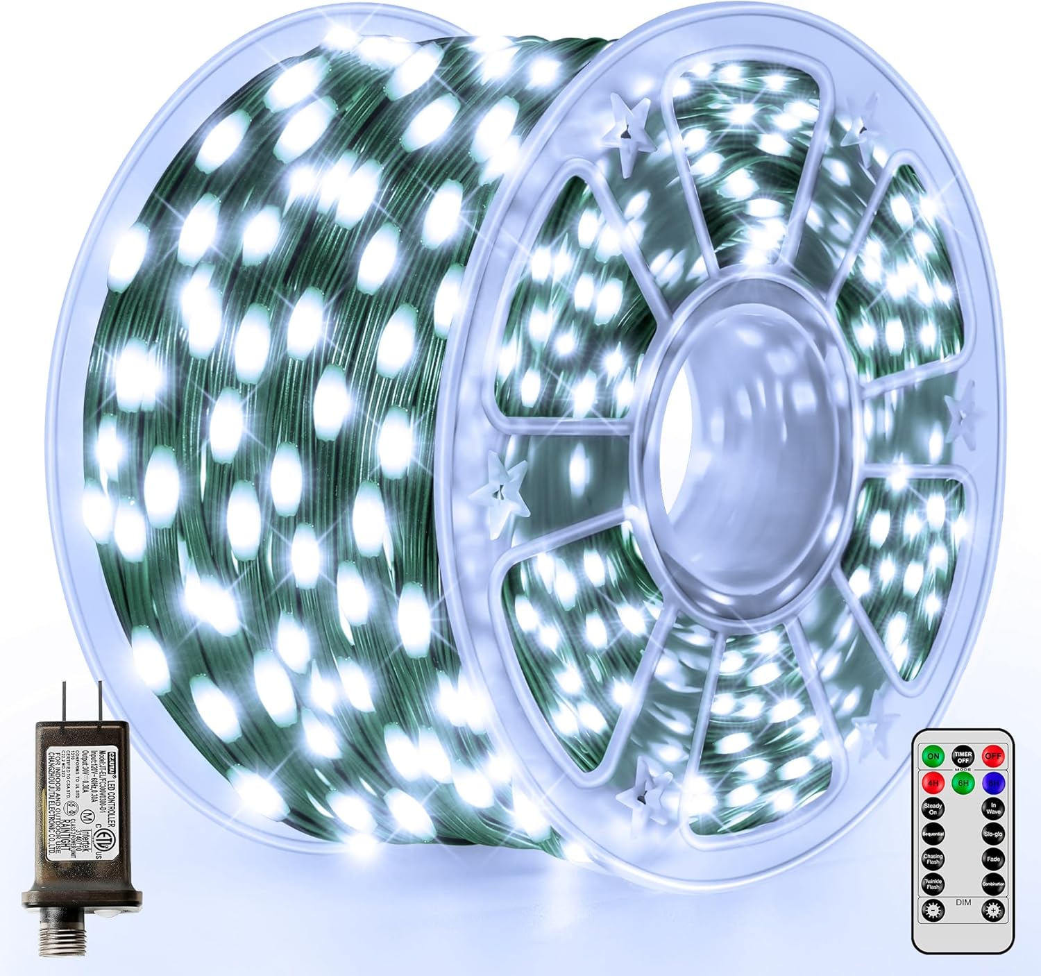 Christmas Lights 1200 LED 394 FT, IP67 Waterproof Christmas Tree Lights with 8 Modes, Outdoor String Lights with Timers & Memory Function, Xmas Light for Holiday Decor (Cool White)