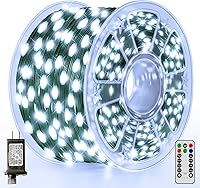 Vista 8 de LumiGlow - Luces de Navidad de 1200 LED, 394 pies, luces de árbol de Navidad impermeables IP67 con 8 modos, luces de cadena para exteriores