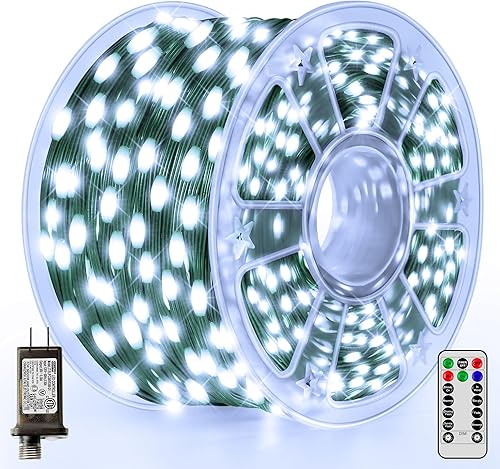 Miniatura 8 de LumiGlow - Luces de Navidad de 1200 LED, 394 pies, luces de árbol de Navidad impermeables IP67 con 8 modos, luces de cadena para exteriores con