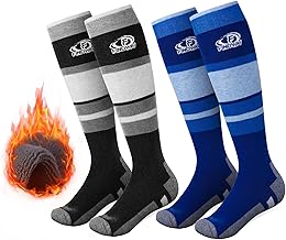 Findway Ski Socks, Merino Wool Thermal Socks for Women Men, Breathable Warm Snow Socks for Skiing, Skating and Snowboarding, 2 Pairs/3 Pairs