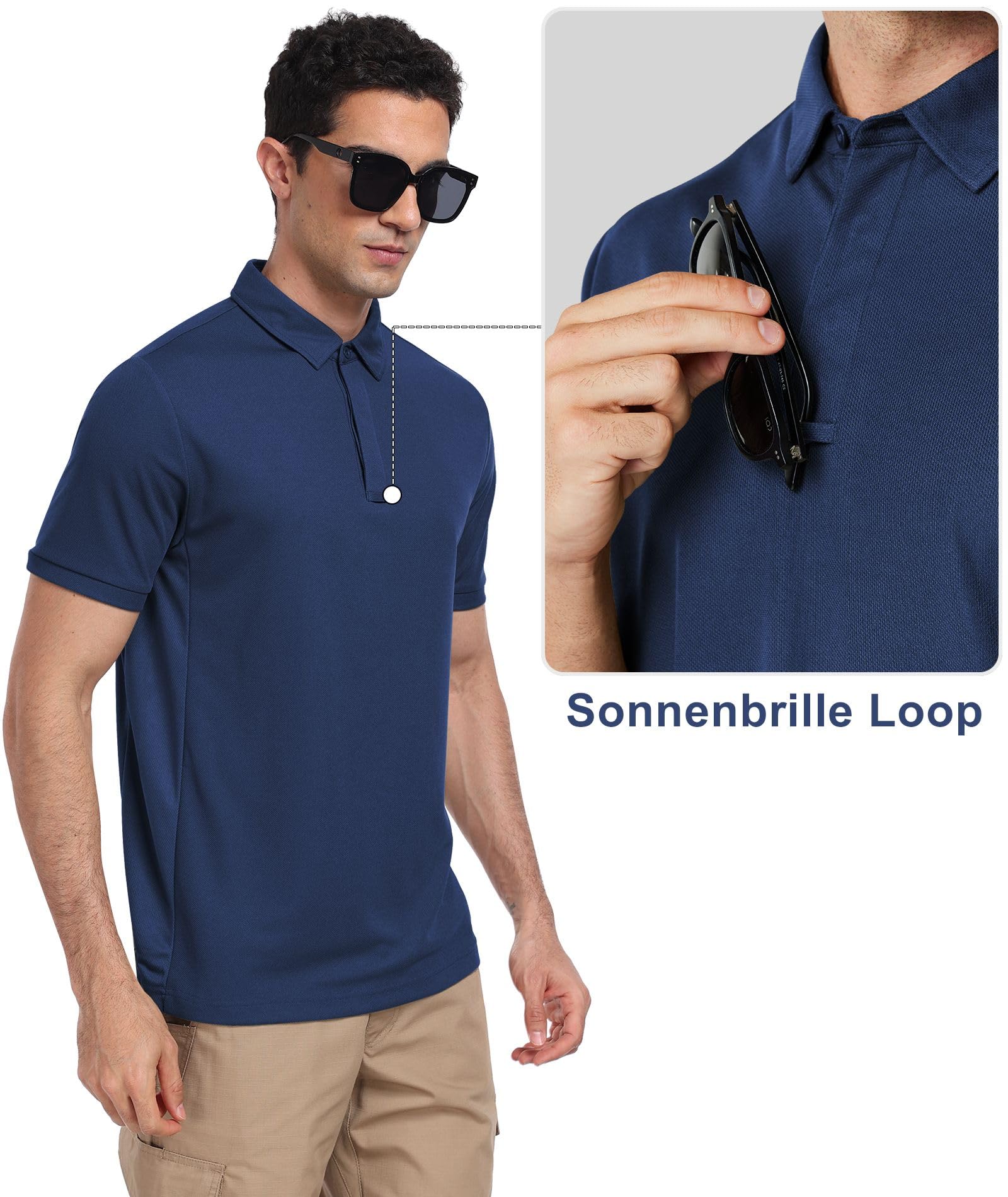 Polo Uomo Manica Corta, Maglietta Polo Uomo, Traspirante Polo T Shirt da Lavoro Uomo, Magliette Maniche Corte Uomo per attività All'aperto