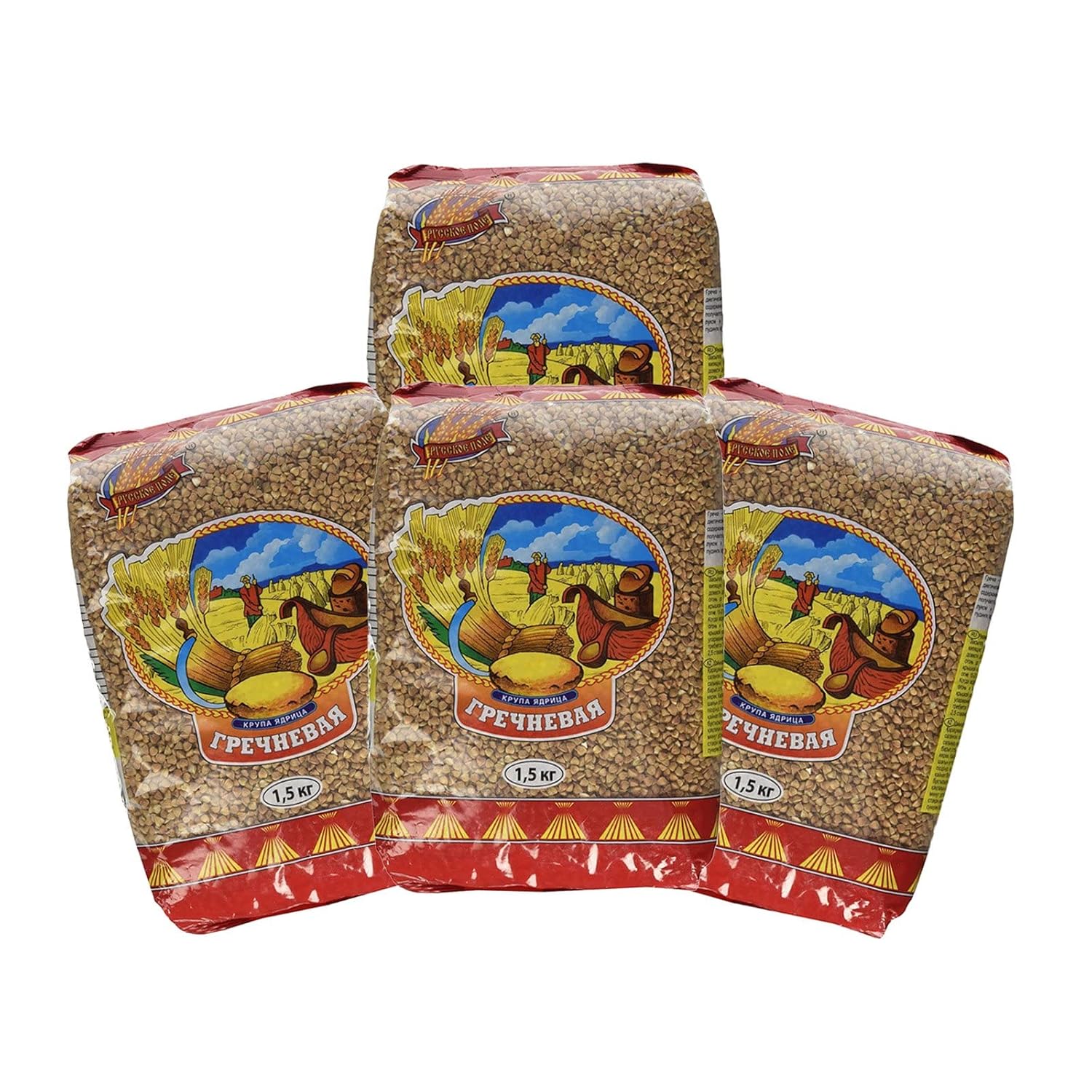 Russkoe Pole Buckwheat Groats, 53 oz Pack of 4