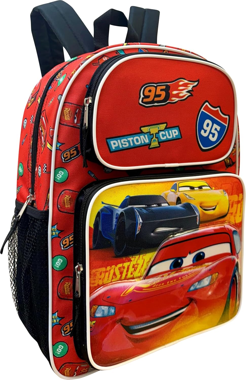 Fast Forward Kid’s Disney Licensed 16” Large School Backpacks with Multiple Pockets (Cars)