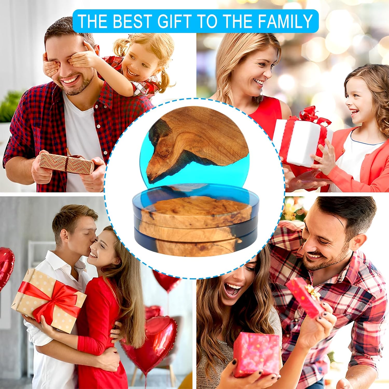 Drink Coaster Set, Wooden Bar Coasters, Resin Coaster for Coffee Table, Tabletop Decorative Artwork, Unique, Handmade & Aesthetically Pleasing for Home, Office, Bar Decor,Coasters Set of 4 - Image 7