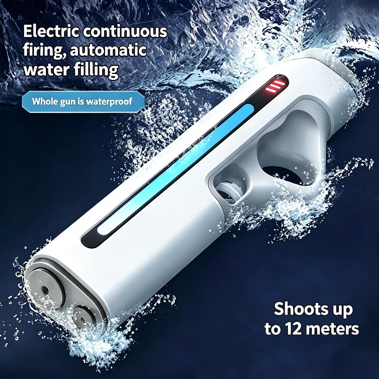 Pistola Ad Acqua Elettrica Con Riempimento Automatico, Fucile Ad Acqua Potente Lunga Gittata 12m Per Bambini E Adulti, Pulse Water Guns