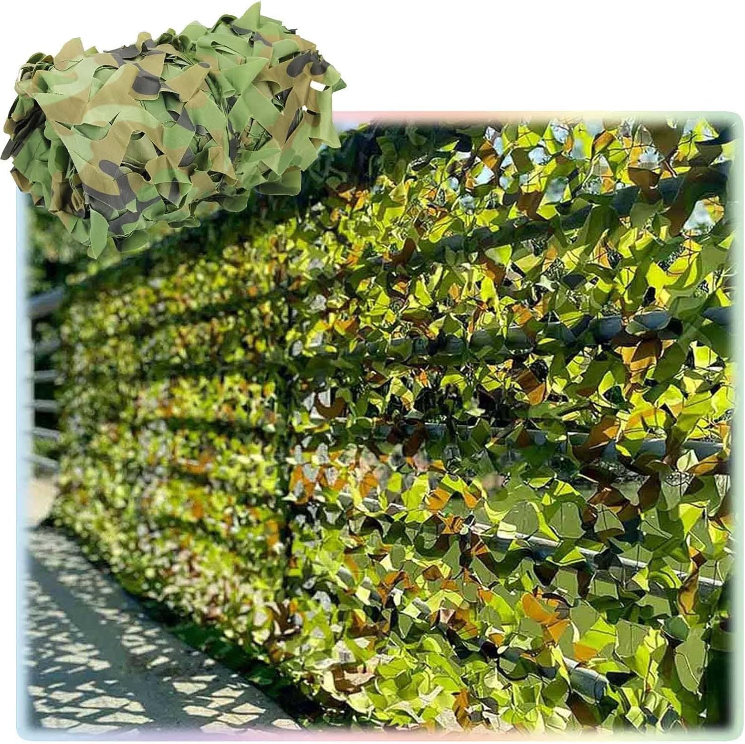 Jolan Camo Netting Woodland,Military Reinforced Camouflage Netting,Shade Net,Party Decoration,Camping,Hunting,2m 3m 4m 5m 6m 7m 8m 9m 10m Sunscreen Camouflage Net,Car Cover,Jungle-3x3m(9.8 * 9.8ft)