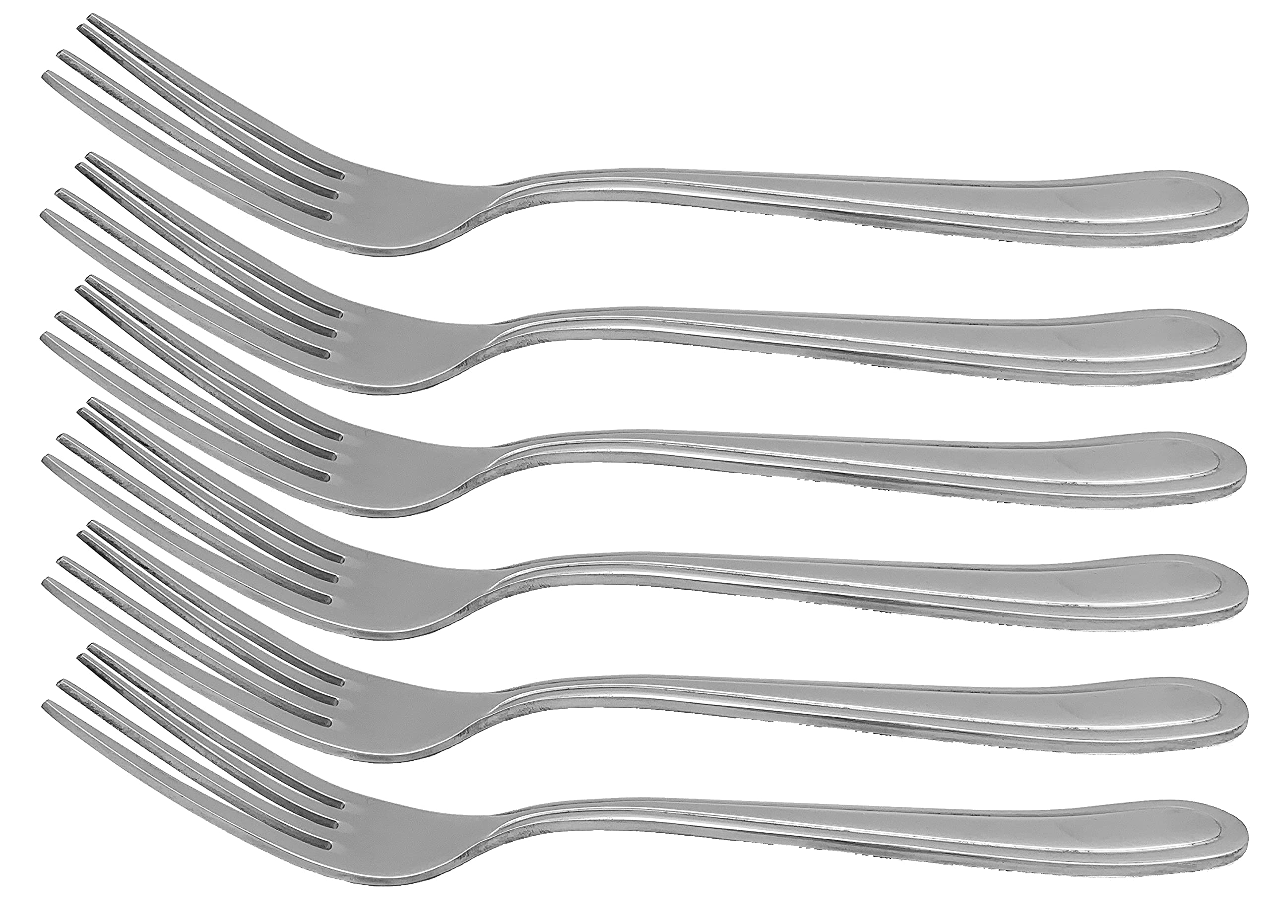 6 piece Super Quality Heavy Duty 4mm Thickness Stainless Steel Dinnerware, High-Polish Finish (6 pc Dinner Fork)