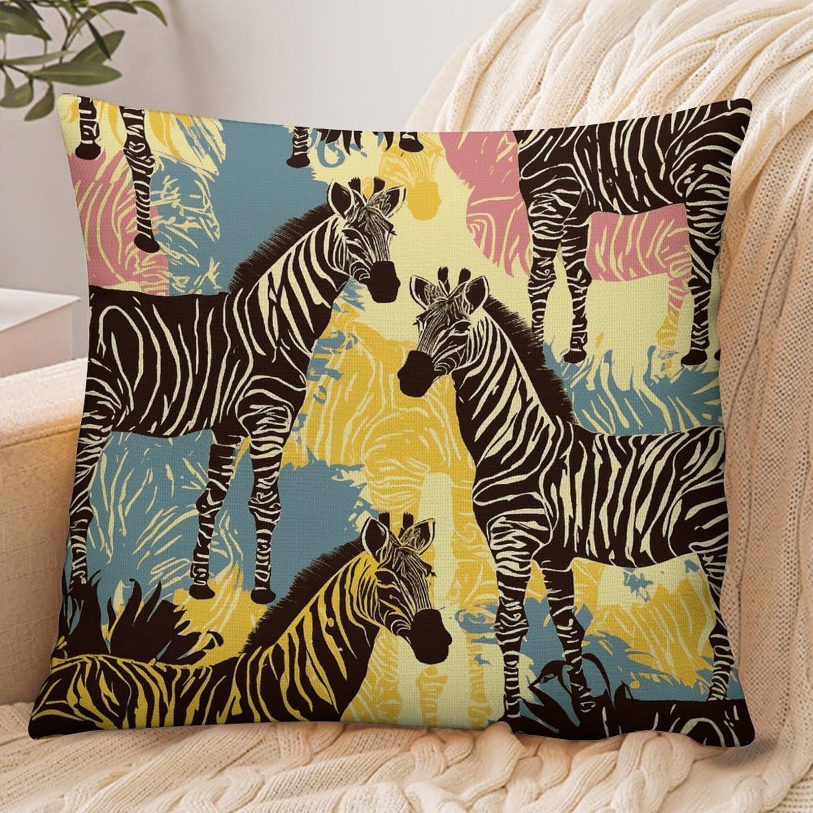 Fekiloot Style Giraffe And Zebra Pillowcase Pillow Sham Pillow Case