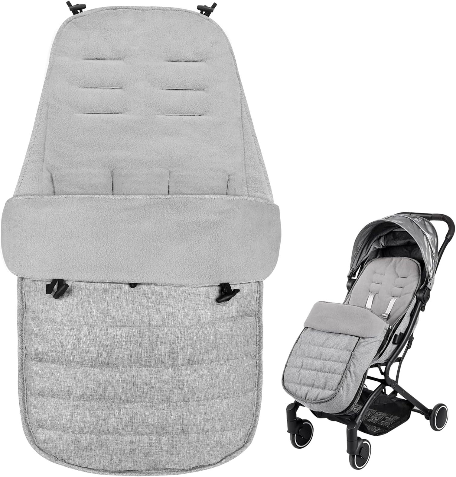 Foreverup Cosytoes Footmuff - Universal Footmuff for Stroller Fit Toddler Foot Muff for Stroller, Buggy, Pushchair & Pram Footmuffs, Cosy Toes with Thick Soft Fleece Lined Fits,Windproof(Grey)