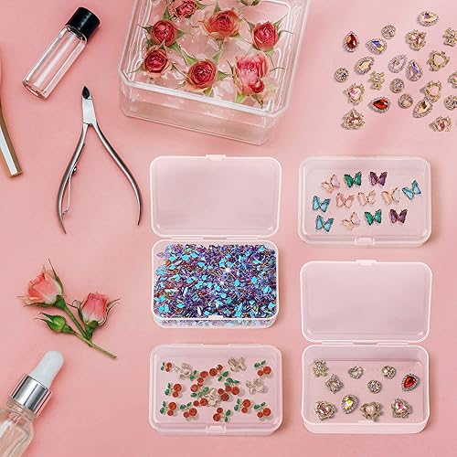 Miniatura 7 de ISKYBOB Paquete de 6 cajas rectangulares de plástico transparente con tapa para pastillas hierbas cuentas pequeñas 37 x 24 pulgadas