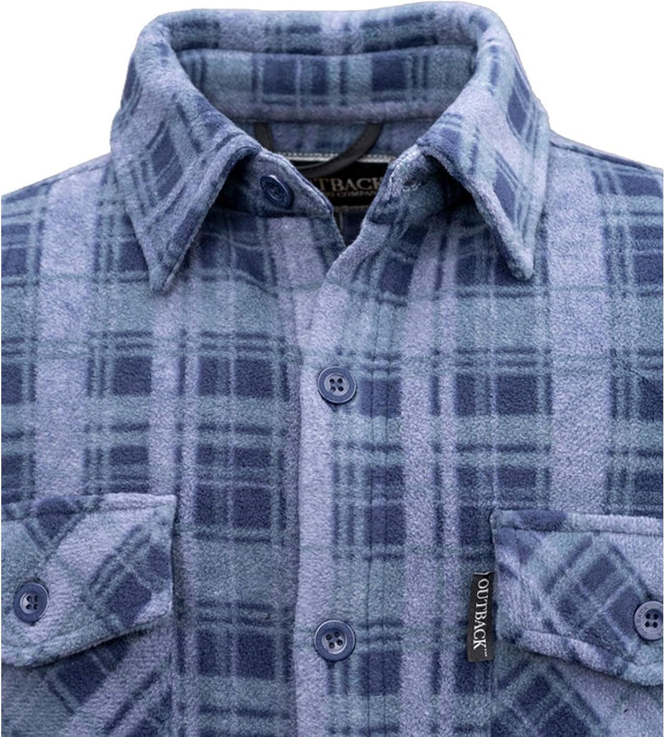 Outback Trading Company Men's Chad Button-Up Fleece Big Shirt | Warm Durable Stylish Shirt Jacket |Adjustable Cuffs & Pockets - Image 4