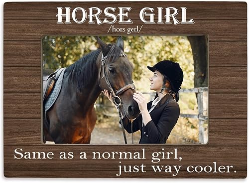 Hiuwevt Horse Girl 4x6 Picture Frame, Horse Girl Gifts Photo Frame, Cowgirl Gift